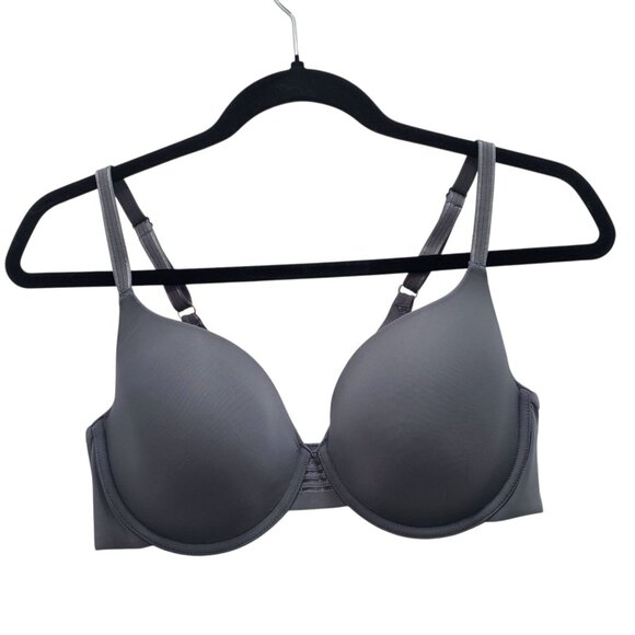 Le Mystere Second Skin Back Smoothing T-Shirt Bra Dove Gray Underwire Size 36D - Picture 1 of 8